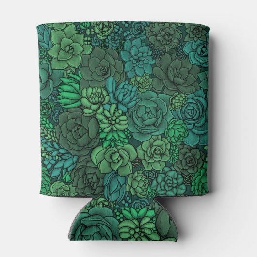 Succulente tuin in groen blikjeskoeler (Achterkant)