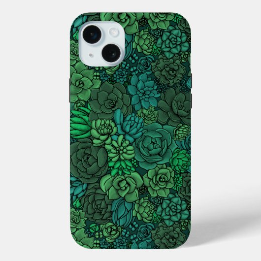Succulente tuin in groen Case-Mate iPhone case (Achterkant)
