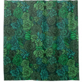 Succulente tuin in groen douchegordijn (Voorkant)