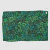 Succulente tuin in groen golfhanddoek (Horizontaal)