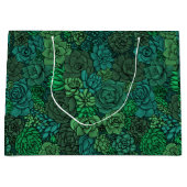 Succulente tuin in groen groot cadeauzakje (Voorkant)