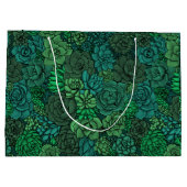 Succulente tuin in groen groot cadeauzakje (Achterkant)