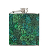 Succulente tuin in groen heupfles (Voorkant)