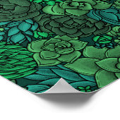Succulente tuin in groen poster (Hoek)