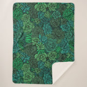 Succulente tuin in groen sherpa deken (Voorkant)