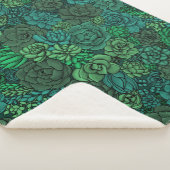 Succulente tuin in groen sherpa deken (3/4)