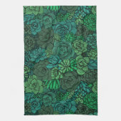 Succulente tuin in groen theedoek (Verticaal)