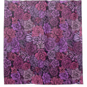 Succulente tuin in roze en violet douchegordijn (Voorkant)