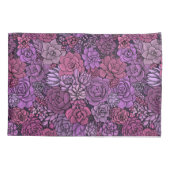 Succulente tuin in roze en violet kussensloop (Achterkant-Links)