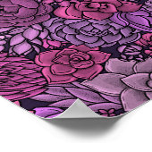 Succulente tuin in roze en violet poster (Hoek)