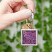 Succulente tuin in roze en violet sleutelhanger (Hand)