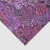 Succulente tuin in roze en violet tissuepapier (Detail)