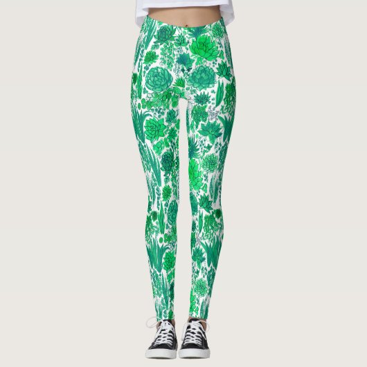 Succulente tuin leggings (Voorkant)