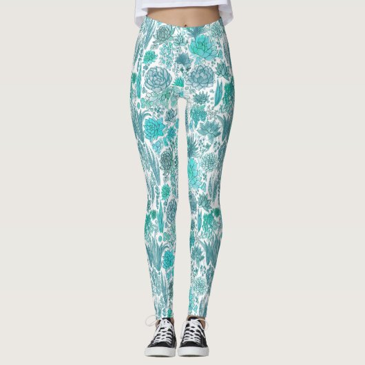 Succulente tuin leggings (Voorkant)