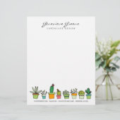 Succulente tuin Letterhead Briefhoofd Sjabloon (Staand voorkant)
