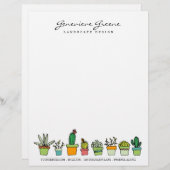 Succulente tuin Letterhead Briefhoofd Sjabloon (Voorkant / Achterkant)