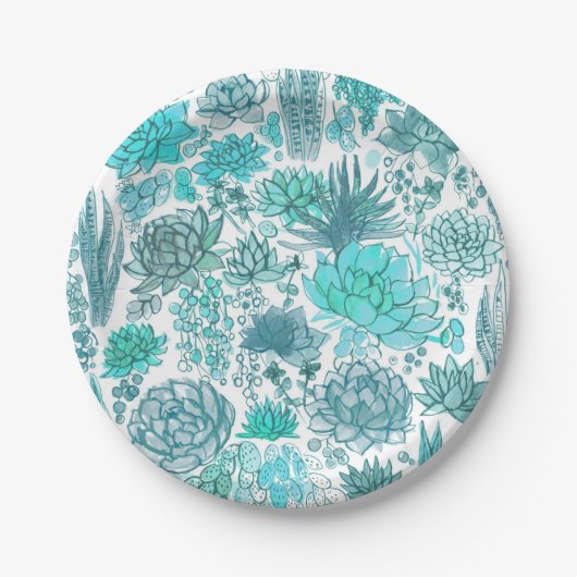 Succulente tuin papieren bordje (Voorkant)