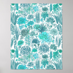 Succulente tuin poster