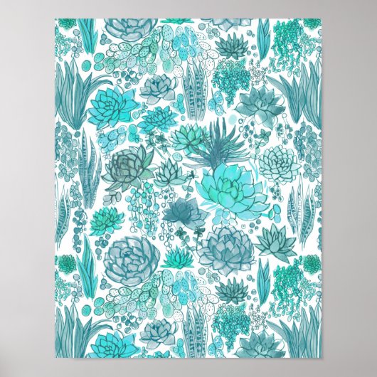 Succulente tuin poster (Voorkant)