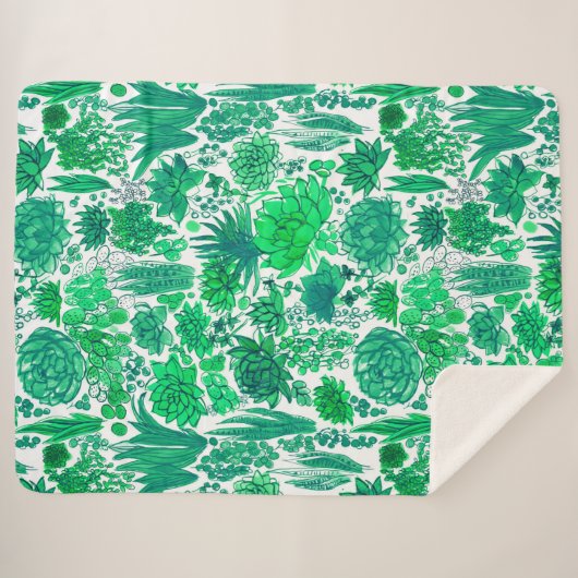 Succulente tuin sherpa deken (Voorkant (horizontaal))