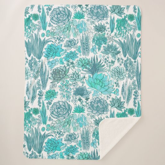 Succulente tuin sherpa deken (Voorkant)