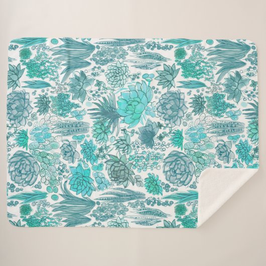 Succulente tuin sherpa deken (Voorkant (horizontaal))