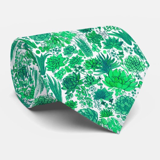 Succulente tuin stropdas (Opgerold)