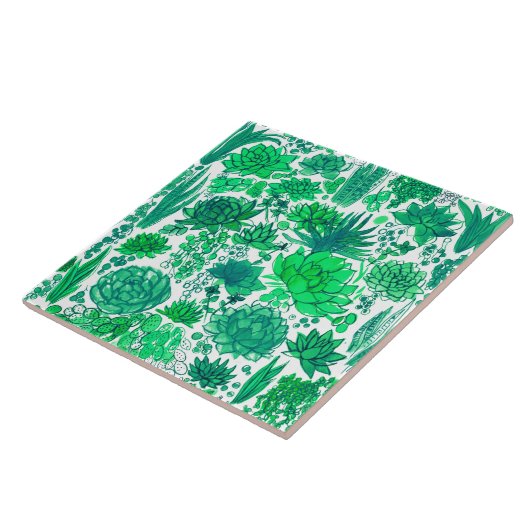 Succulente tuin tegeltje (Zijkant)