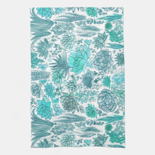 Succulente tuin theedoek (Verticaal)