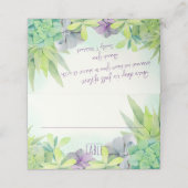 Succulente tuin Waterverf Plaatskaartje (Buitenkant ongevouwen)