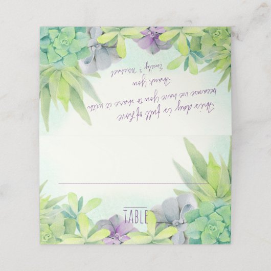 Succulente tuin Waterverf Plaatskaartje (Buitenkant ongevouwen)