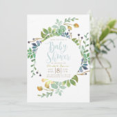 Succulente Tuincirkel | BABY SHOWER WATERVERF Kaart (Staand voorkant)