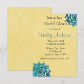 Succulente Vrijgezellenfeest Waterverf Gele kant Kaart (Voorkant / Achterkant)