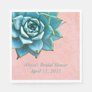 Succulente Vrijgezellenfeest Waterverf Roze kant Servet