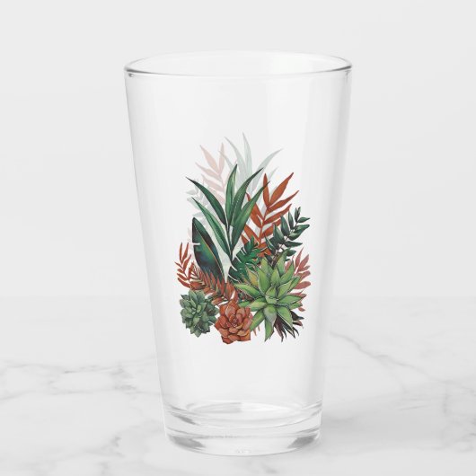 succulente waterkleur glas (Achterkant)