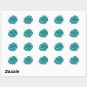 Succulente waterverf. Blauwe cactus. Cactussen. bo Ronde Sticker (Vel)