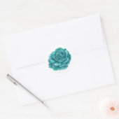 Succulente waterverf. Blauwe cactus. Cactussen. bo Ronde Sticker (Envelop)