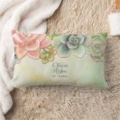 Succulente Waterverf Bloemen Bruiloft Kussen (Deken)