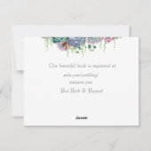 Succulente Waterverf Bridal Shower Invitation Feestdagenkaart (Achterkant)