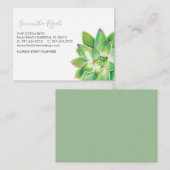 Succulente Waterverf Business Enclosure Card Informatiekaartje (Voorkant / Achterkant)