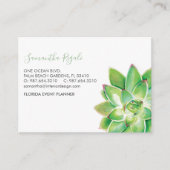 Succulente Waterverf Business Enclosure Card Informatiekaartje (Voorkant)
