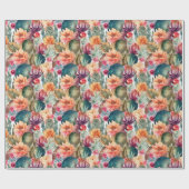 Succulente waterverf cactus woestijnbloempatroon cadeaupapier (Vlak)