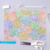 Succulente Waterverf Cute Colorful Pastel Tissuepapier (Craft)