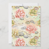 Succulente Waterverf Floral bruiloft uitnodiging (Achterkant)