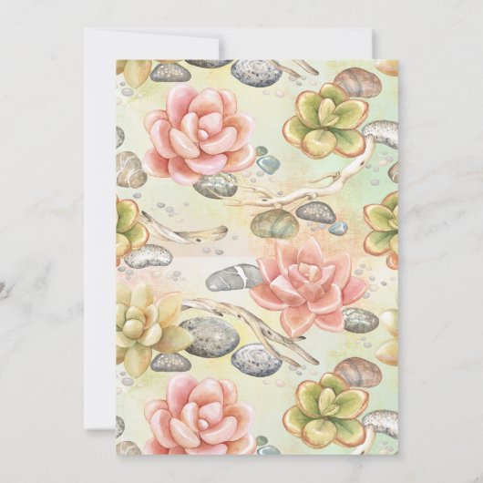 Succulente Waterverf Floral bruiloft uitnodiging (Achterkant)