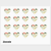 Succulente Waterverf Floral Hart Sticker (Vel)
