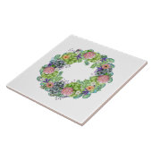 Succulente Waterverf Floral Wreath Tegeltje (Zijkant)