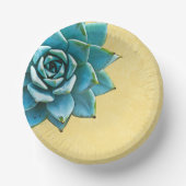 Succulente Waterverf gele kant Papieren Kommen (Voorkant)