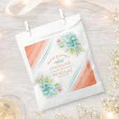 Succulente waterverf groene oranje bruiloft bedankzakje (Geknipt)