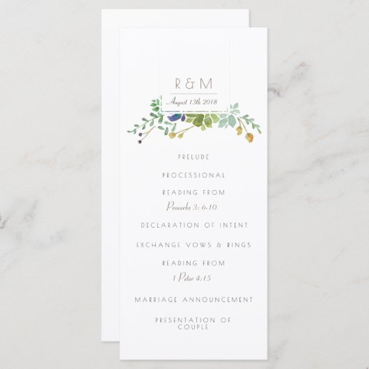 Succulente Waterverf | INITIAAL | Programma Programmakaart (Voorkant / Achterkant)